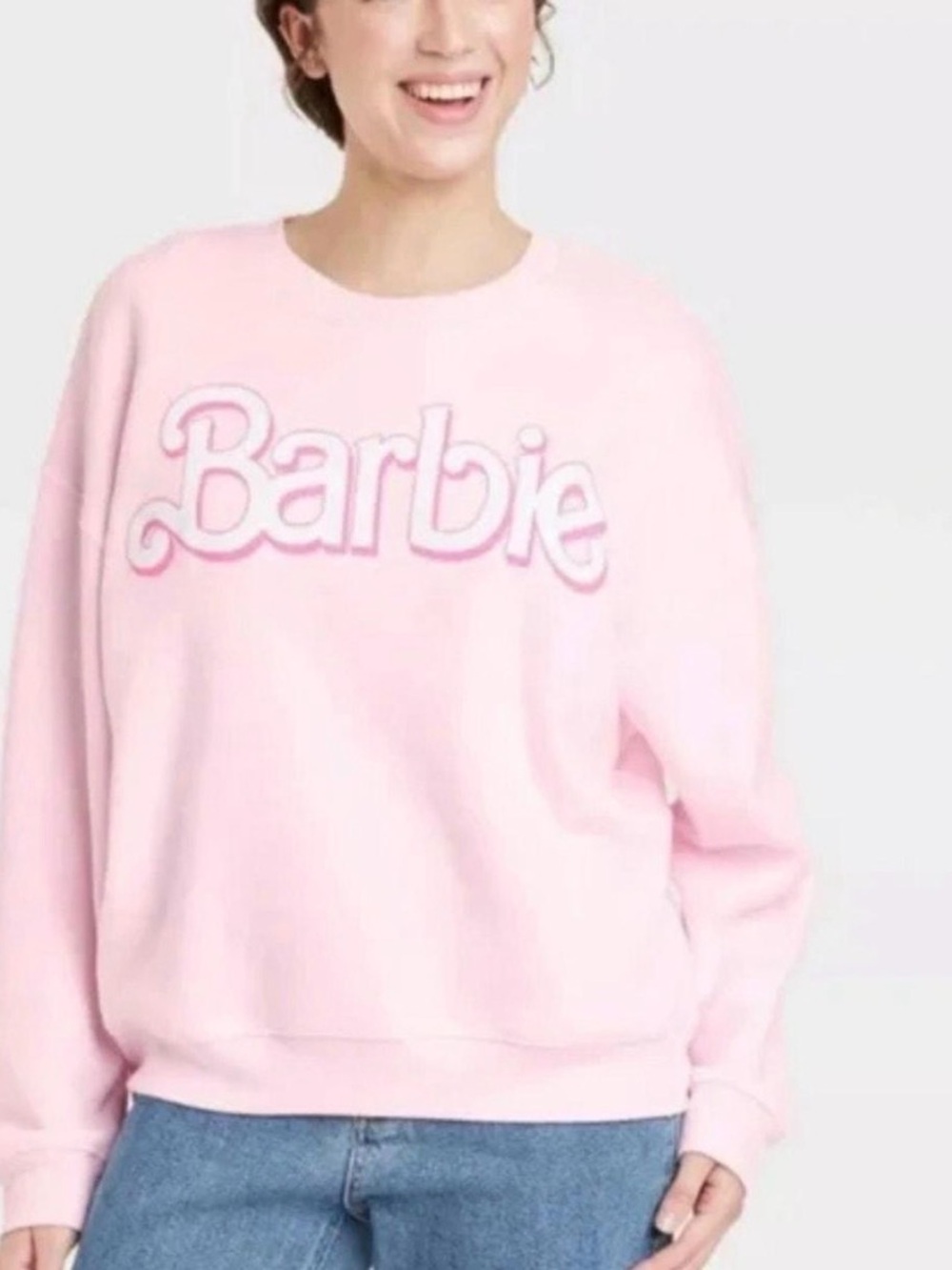 Target Barbie Collab Pink Oversized Crewneck Sweater 1X
